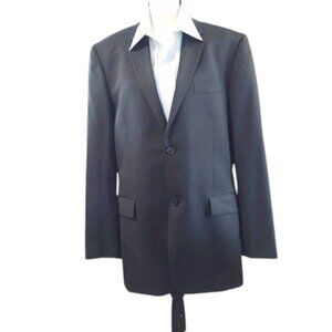 Perry Ellis Black Pinstripe Suit Jacket 42R